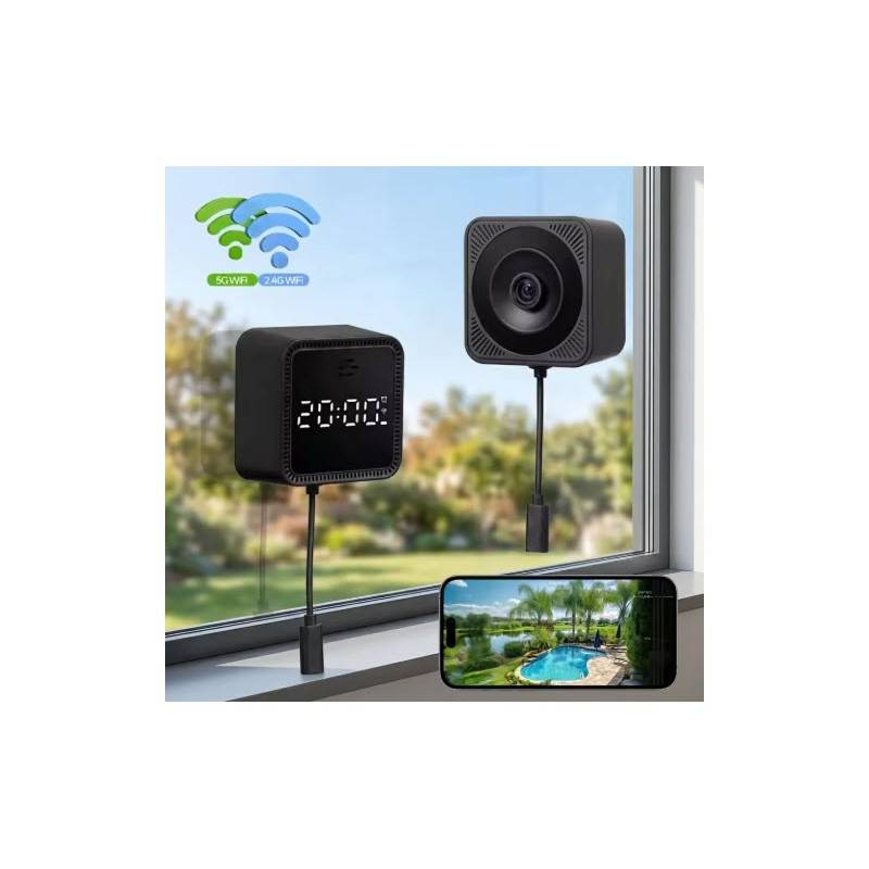Tuya 5G 2MP Mini WiFi IP Camera Magnetic Window Camera IR Night Vision Motion Detection Stick-on Glass Surveillance Camera