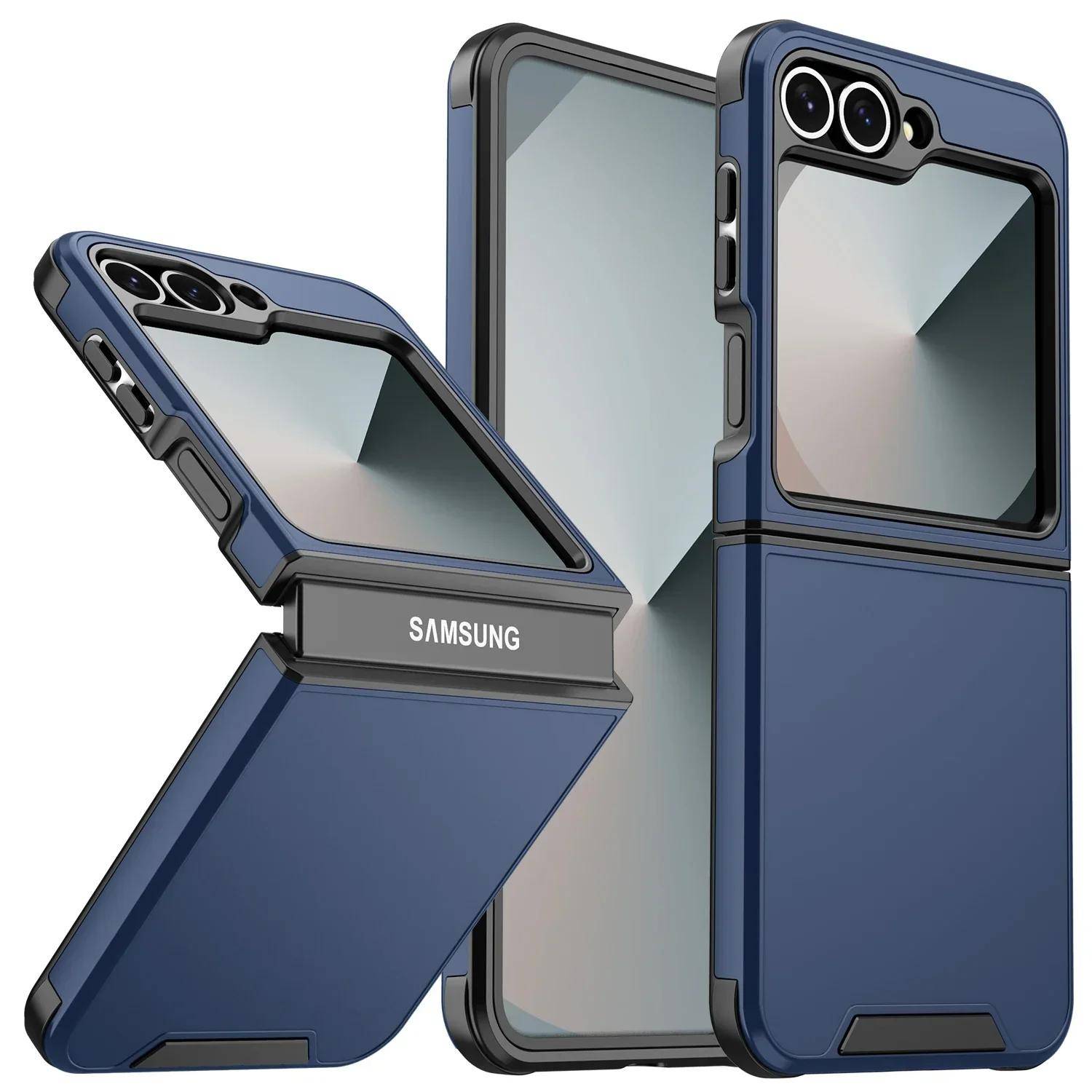Lyxigt Nytt Matt Trådlös Laddning Skyddande Fodral för Telefon för Samsung Galaxy Z Flip 7 6 5 4 Flip7 Flip6 Flip5 Flip4 5G Stötsäkert