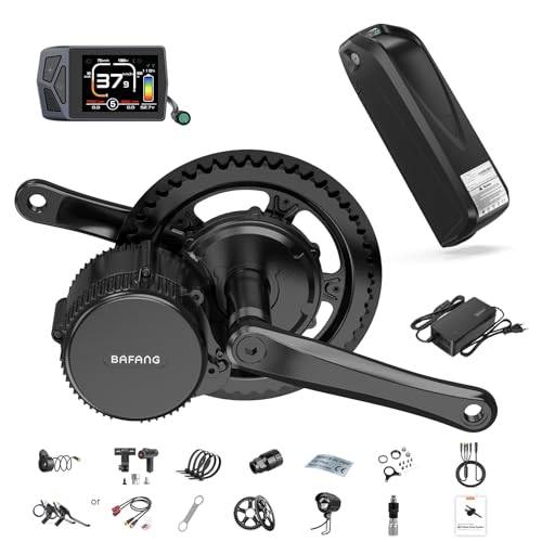 BAFANG 250W 48V BBS01B Mid Drive Motor Kit - Hastighetstyp Ebike Konverteringssats med 48V20Ah Max Downtube Batteri och EKD01 LCD-Display, Kompatibel med BB68mm MTB, Landsvägscyklar och Pendlare