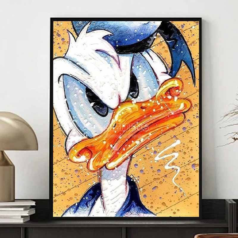 Disney Diamantmålning Kalle Anka Akvarellkonstmålning Tecknad 5D Diamant Korsstygn Mosaik Heminredning Gåva