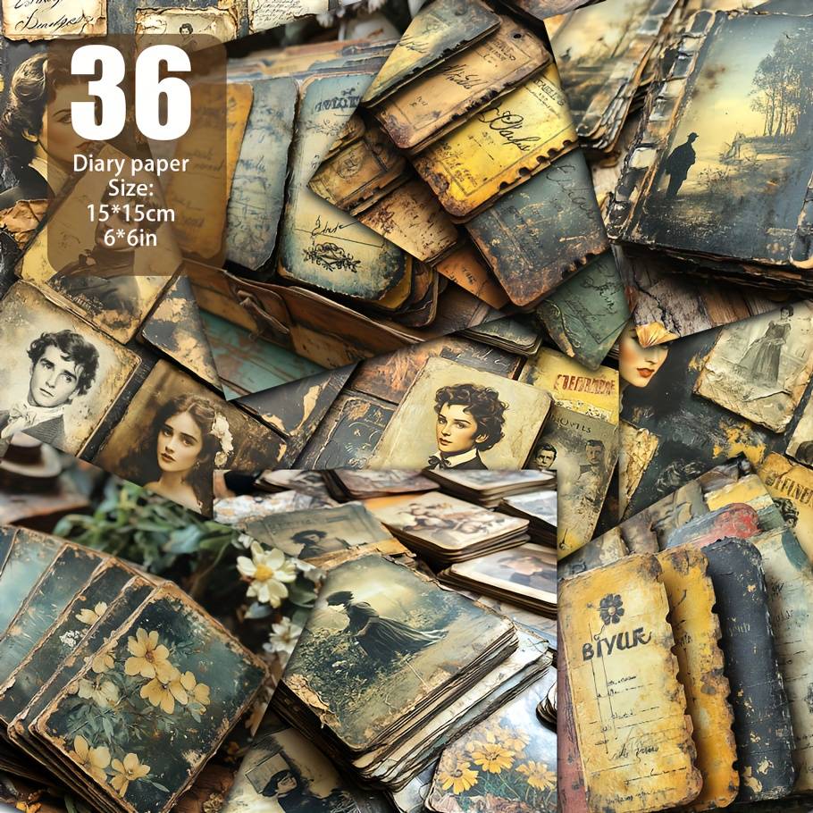 36 Vintage Letter And Postcard Pattern Paper Sheets - Perfect For Journaling, Diy Crafts, And Office Supplies