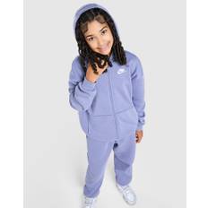 Nike Girls' Club Fleece Full Zip Hoodie Junior, Lilla - 13-15Y