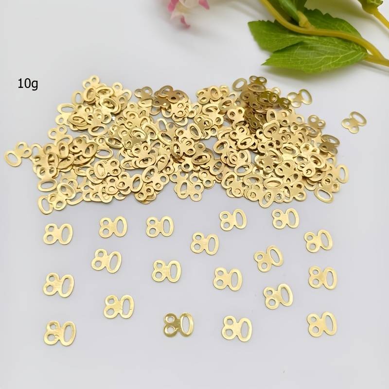 10g Rose Golden '80' Shaped Paper Confetti - Ideal For Birthday & Anniversary Celebrations, Vintage- Decorations, Birthday Party Decorations, Halloween Decorations, Christmas Decorations