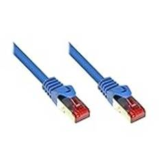 Kabelmäister SO-31350 Cat6 Ethernet Gigabit LAN patchkabel, 30 m, rastskydd RNS, dubbelskärmad S/FTP, PiMF, 250 MHz blå