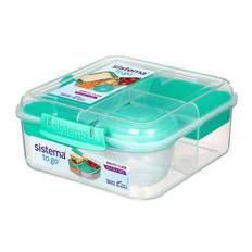 Sistema Madkasse m. Beholder - Bento Cube - 1,25 l - Turkis - Sistema - OneSize - Madkasse