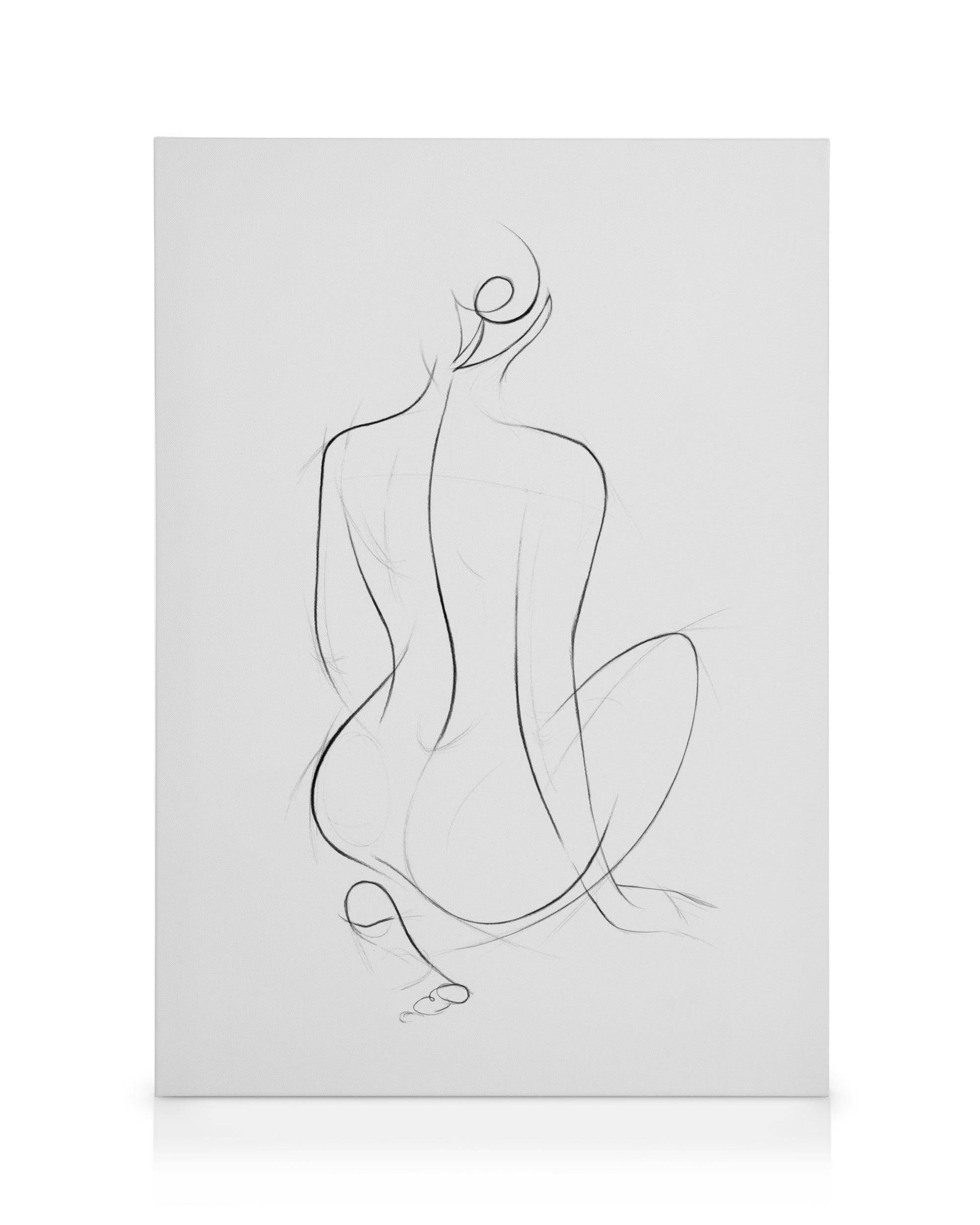 Canvastavlor Sketch Lines No2 Canvastavla (30x40 cm - Mörk ekram)