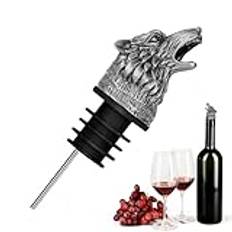 Fravsiu Wolf Head Wine Aerator Pourer Pip, Wine Aerator Pourer | Vin Hällpip Sprit Hällpip Djurdesign | Safe Bar Liquors Flaskhällare, vinspridare luftare för whiskyvin