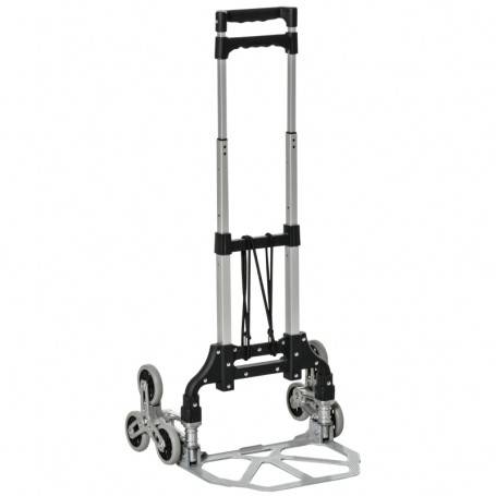 Hopfällbar Trappkärra 70 kg Med 6 Hjul, Fästrem 47 x 47 x 100 cm