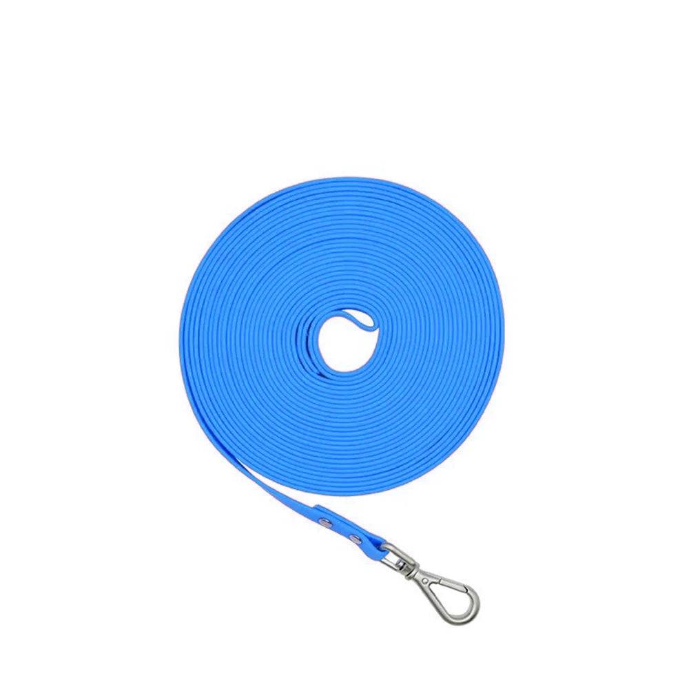 Waterproof PVC Long Dog Leash – Easy Clean Training Lead 1.5m to 20m - Lightblue / 2XL 15m