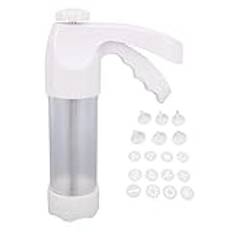 ABS Cookie Press Maker Kit, Bakningsdekorationsverktyg med 12 Skivor, 6 Piping Tips för Att Göra Kex Churros Kakdesserter för Familjesammankomster, Födelsedagsfester, Hembakning