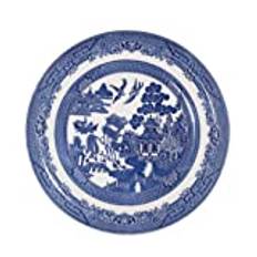 Blue Willow set med 6 middagstallrikar, 26 cm, Churchill China, tillverkat i England av Churchill China