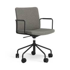 Kontorstol Stella - Hæve- og sænkbar, Design Svart / MLF 26 Camden (grå)