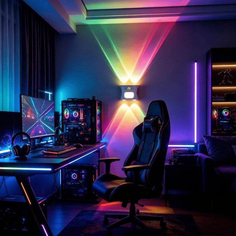 16-color Rgb Wall Lamp | Smart Sensor Night Light | Magnetic Installation, Remote Control, Usb Charging, Ideal For Bedroom, Living Room, & Bedside Decoration