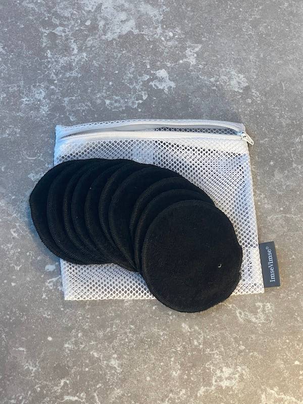 Rengöringspads i ekologisk bomullsfrotté - 10 st i påse Svart