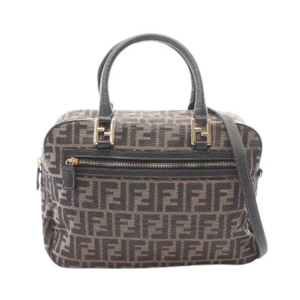 Fendi Vintage - Pre-owned Zucca Canvas Leather 2way Handbag Vintage - Dam - ONE Size - Läder