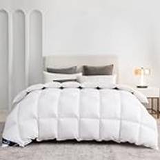 Uniency duntäcke 240 x 260 vinter extra varmt 100 % bomullsöverdrag, täcke 260 x 240 dun och fjädrar, duntäcke, vinterfilt, fjädertäcke, kviltad | vit | fyllnadsvikt: 3 100 gr.| Ökotex och RDS