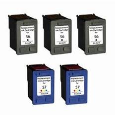 HP 56 BK XL / 57 C XL sampak 5 stk - 105 ml - kompatibel blækpatron