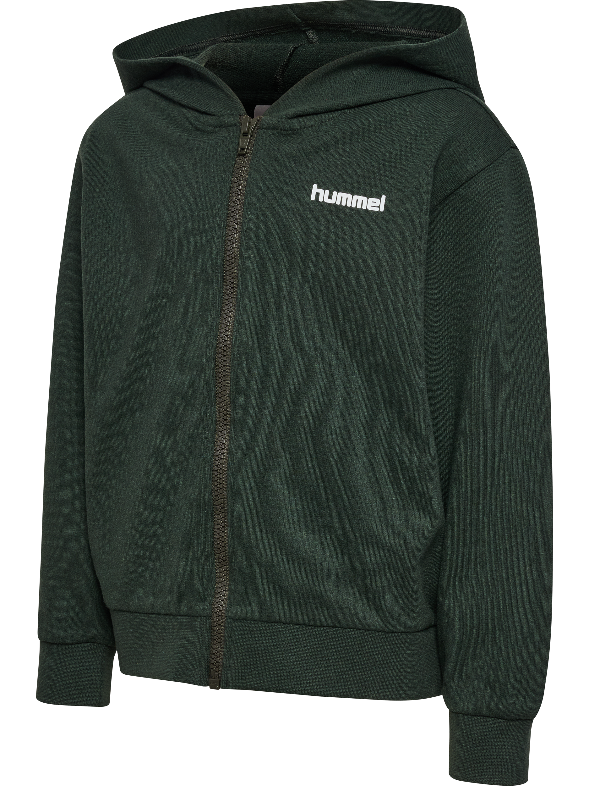 Hummel - Jr Frame Sweat Zip Hoodie | Green | Hoodie | Børn | Str. 164 - Hurtig levering 1-2 hverdage