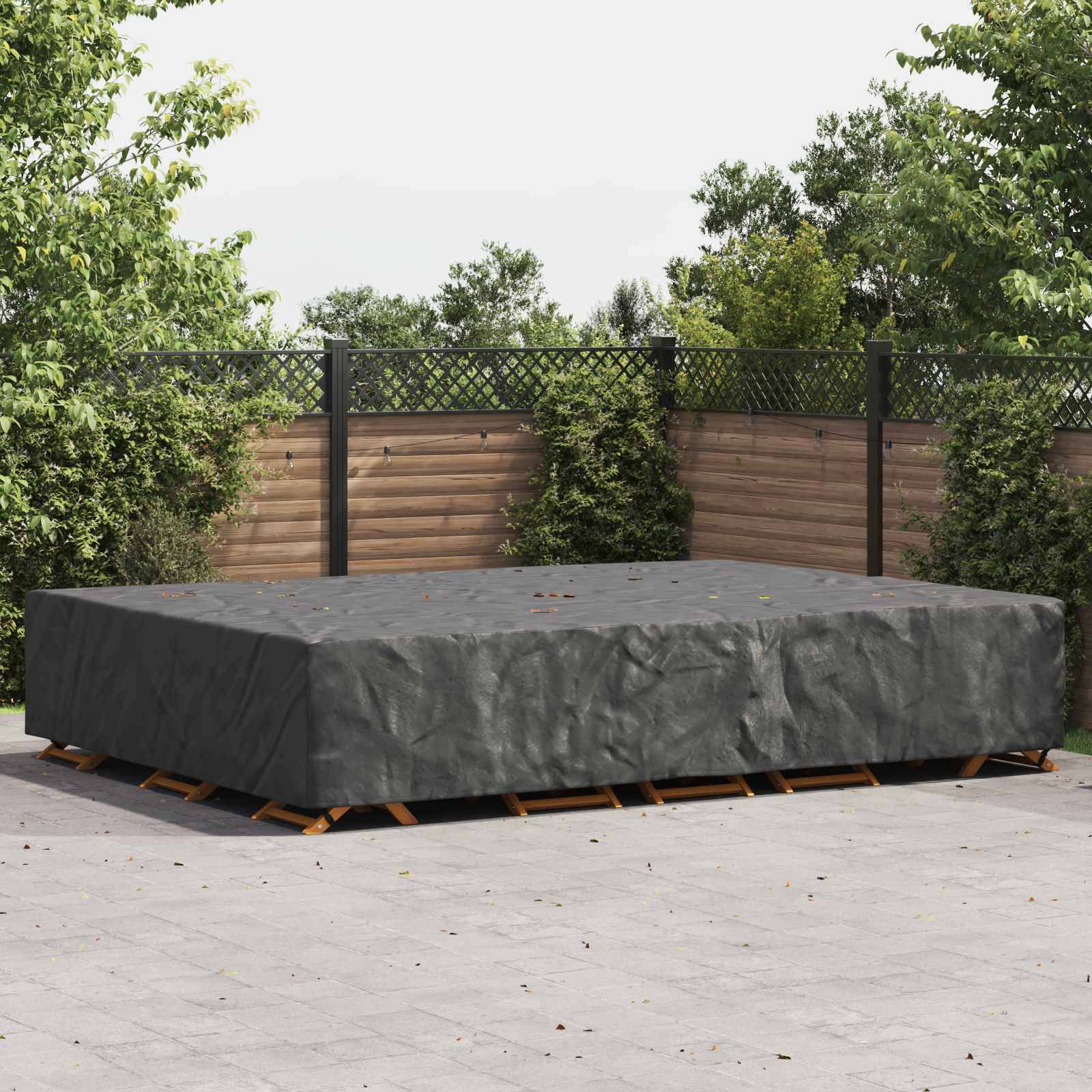 vidaXL Möbelöverdrag Enfärgad Svart 400 x 300 x 70 cm 600D