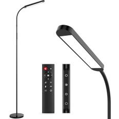 Golvlampa för vardagsrum, LED-lampa 2 700K till 5 700K, 5 färgtemperaturer och 5 lampor med 1 timer, dimbara golvlampor med touch-kontroll och fjärrkontroll för kontor sovrum