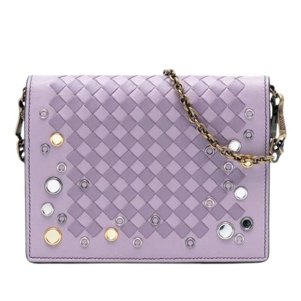 Bottega Veneta Vintage Pre-owned Læder Skuldertaske - Vintage - Dame - Lilla - ONE SIZE - Uld