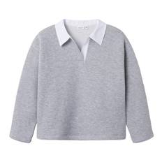Name It Pikétröja - NkfBetsy - Gråmelerad - Name It - 9-10 år (134-140) - Tröja