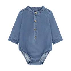 BeKids Langærmet Body - Medium Blue Denim 80
