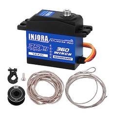 INJORA 35KG Digital Servo Rotation Vattentät 360 ° Servo vinschspole 25T för SCX10 PRO RC Trackbåt Modell, INJS035-360-96