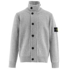 Stone Island Cardigan - Ull/Viskos - Gråmelerad - Stone Island - 10 år (140) - Cardigan