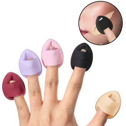 5/10 st. mini fingerpuff foundation liten luftkudde pudersvamp ansiktsconcealer BB-kräm kosmetisk applikator makeupverktyg, makeup, billigt, rumsinred - Multifärgad