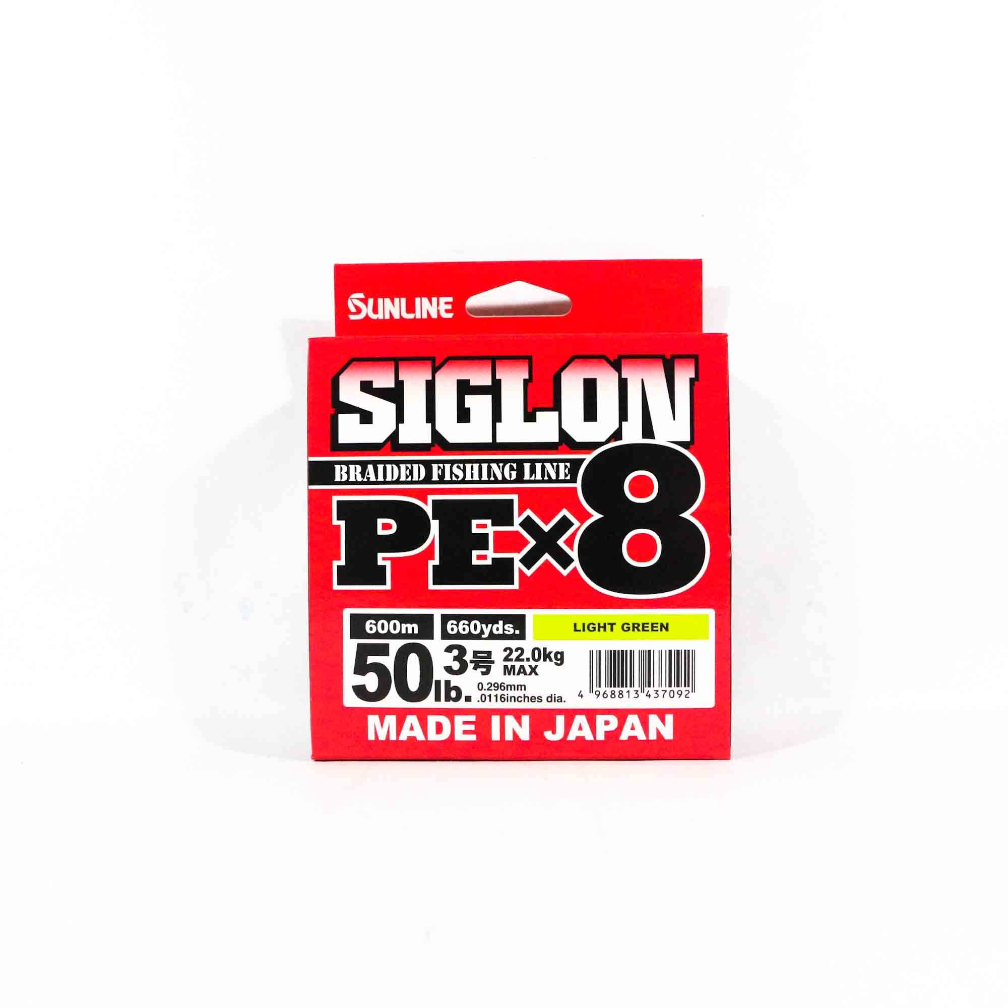 Sunline PE Line X8 Siglon 600M PE 3 50LB Limegrön (7092) limegrön färg