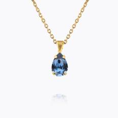 Caroline Svedbom Petite Drop Halsband, Denim Blue - Guld