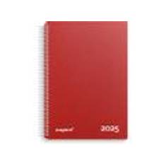 Mayland Timekalender m/spiral rød 2025 16,8x23,5cm 25 2180 10