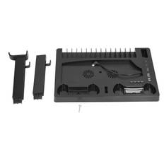 For PS5 Vertical Stand Cooling Fan Professional Dual Controller Charger Station with Headphone