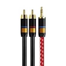 AISEER Kabel HiFi Stereo 3,5 mm Ljudkabel Aux Jack 3,5 Y Splitter for Förstärkare Ljudhemmabiokabel(3 Meters)