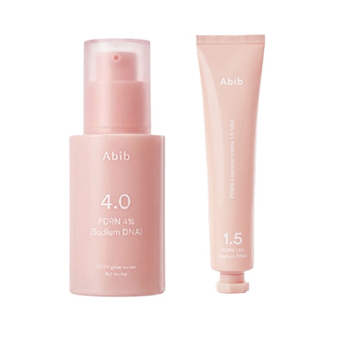 Abib - PDRN Glow Serum 4.0 Pump (1ea) X PDRN Intensive Creme 1.5 Tube (1ea) Set - black