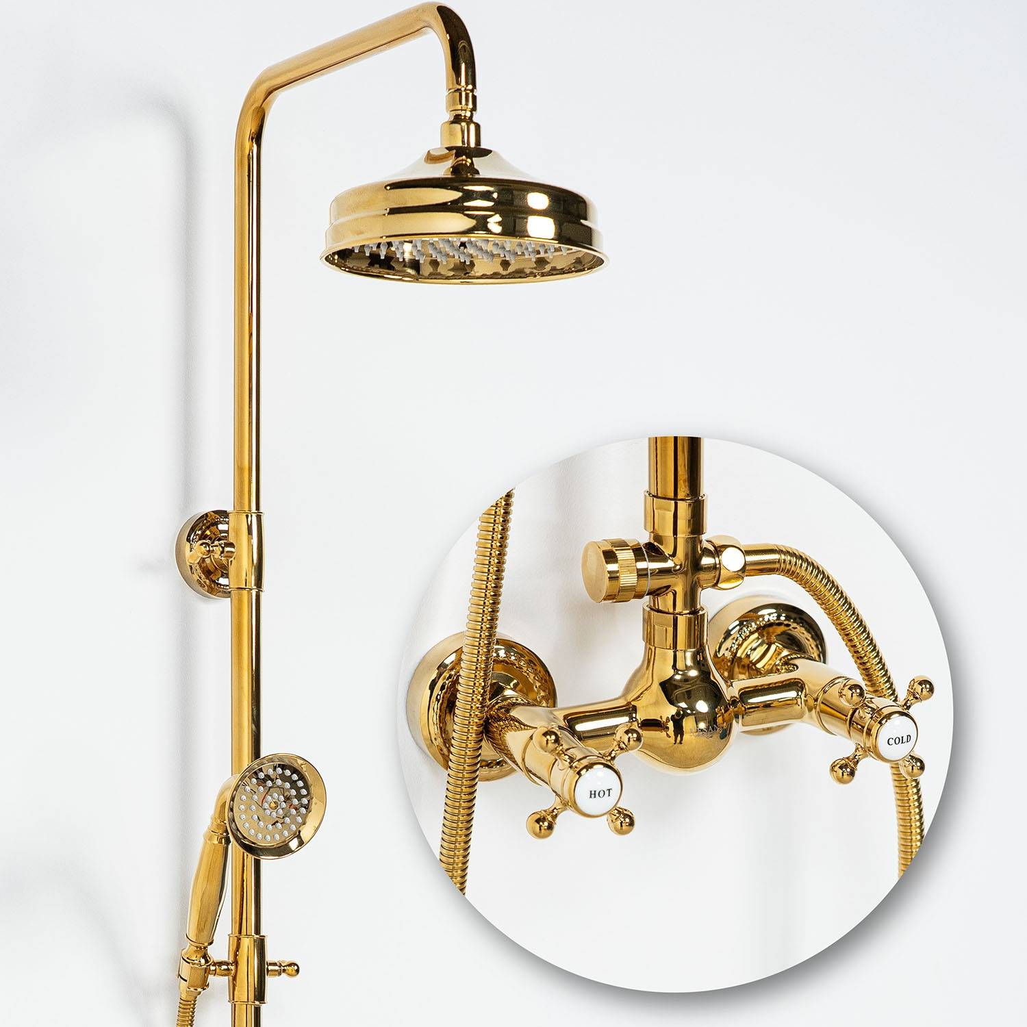 Klassiskt Takduschset Guld - Kensington | Vesani
