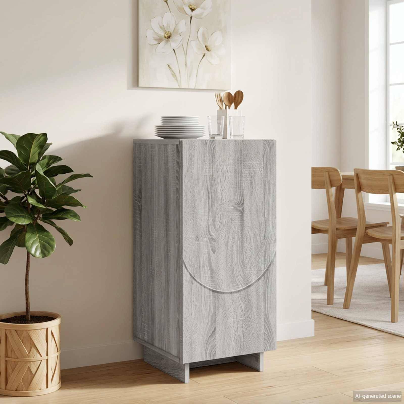 vidaXL Skænk Grå Sonoma 33.5 x 34.5 x 75 cm Konstrueret træ
