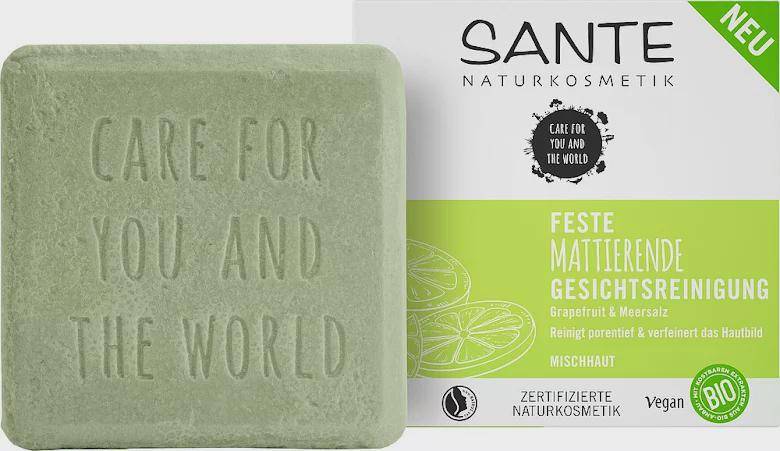 Solid mattifying facial cleanser