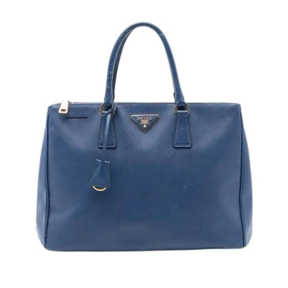 Prada Vintage Pre-owned Saffiano Læder Tote - Vintage - Dame - Blå - ONE SIZE - Læder