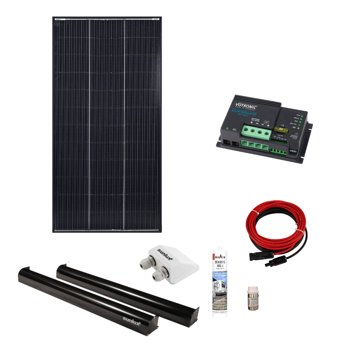 Solcellspaket 200W Votronic Duo MPPT regulator Black