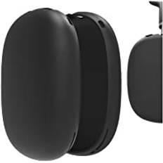 Geekria Silikonskal kompatibelt med AirPod Max-hörlurar, repskyddsfodral/skydd för öronsnäckor/headsethögtalare hudskydd (svart)