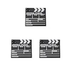 3 set trä regissör filmscen klapperboard TV video klapperbräda film fotografisk rekvisita hängande dekorationer svart