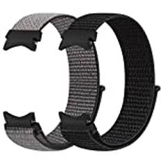 KIBDSNG 2-pack nylonremmar Kompatibel med Samsung Galaxy Watch 4 40 mm 44 mm rem, justerbar sportrem för Samsung Galaxy Watch 4 Classic 42 mm 46 mm rem, män kvinnor