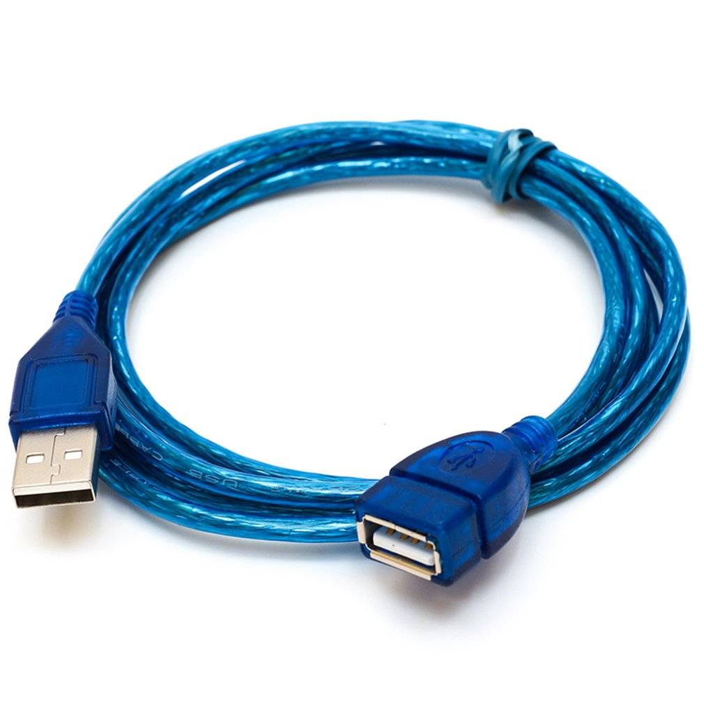 1/1.5/2/3m anti-interferens usb 2.0 förlängningskabel usb 2.0 hane till usb 2.0 hona förlängning datasynkabelkabel blå