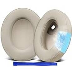 SOULWIT Kylande Gel Ersättnings-öronkuddar för Sony WH-1000XM4 Over-Ear-hörlurar, med mjukt hög densitet brusisolerande skum, tillagd tjocklek Utan att påverka sensorn-Silver
