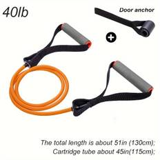 TEMU High Quality Latex Resistance Band With Big Handles And Door Anchor, Exercise Bands, Workout Bands, Suitable For Fitness Strength Training, Yoga, Pilates, Home Gym
