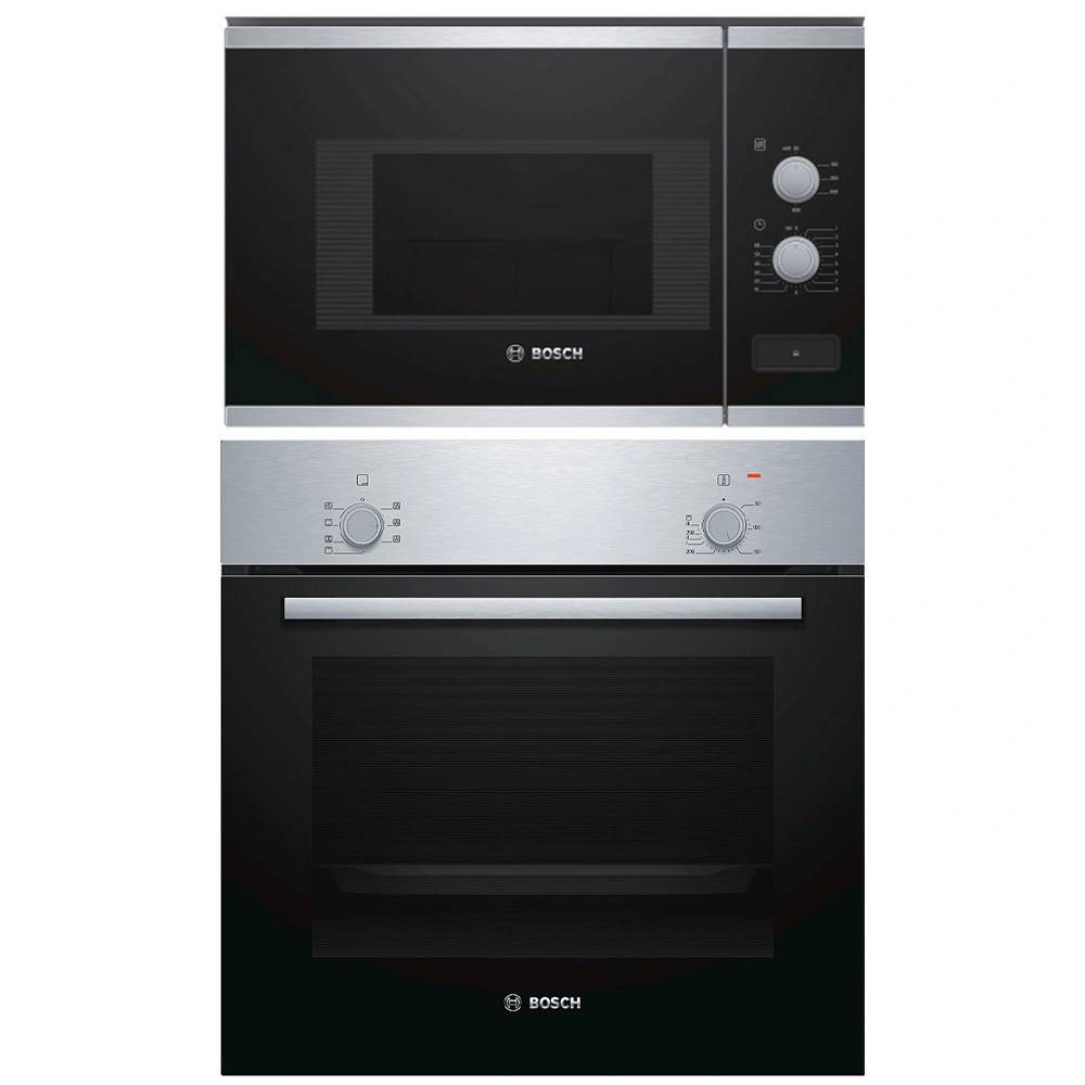 Bosch paket ugn och mikro HBF010BR1S + BFL520MS0 - rostfri, ugn varmluft, mikro