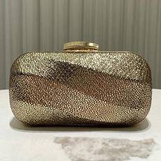 Spring Glamorous Faux Leather Glitter Clutch Bag, Women Elegant Evening Party Handbag, Shoulder Bag Suitable For Formal Events, Weddings, Parties, Pro - Gold