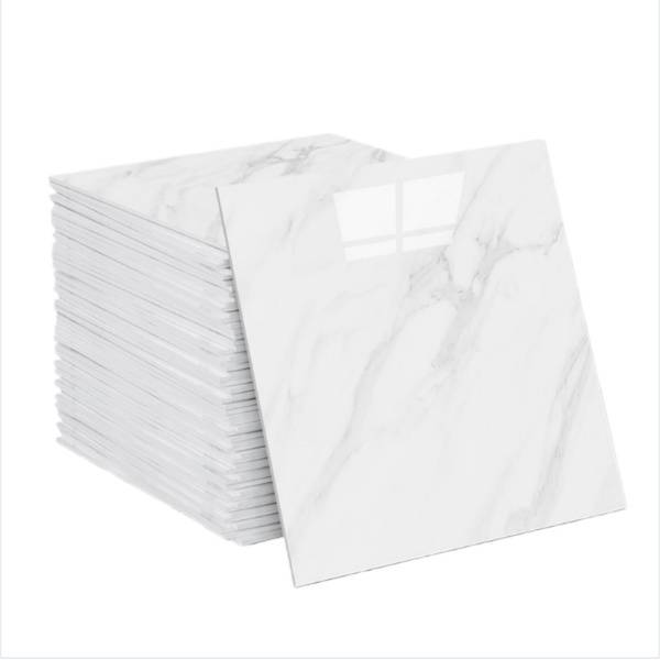 Oljebeständiga Dekorativa Väggdekaler - Vit Marmoreffekt, Självhäftande, 4-pack